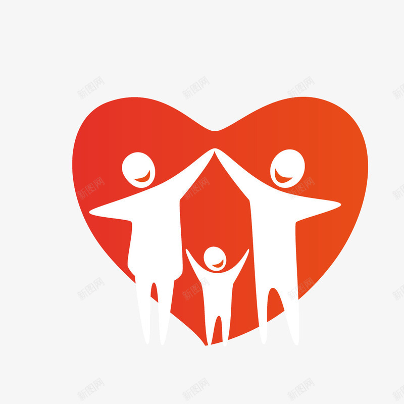黄红渐变温馨家庭三口png免抠素材_88icon https://88icon.com 三口 家庭 渐变 温馨 温馨家庭 黄红