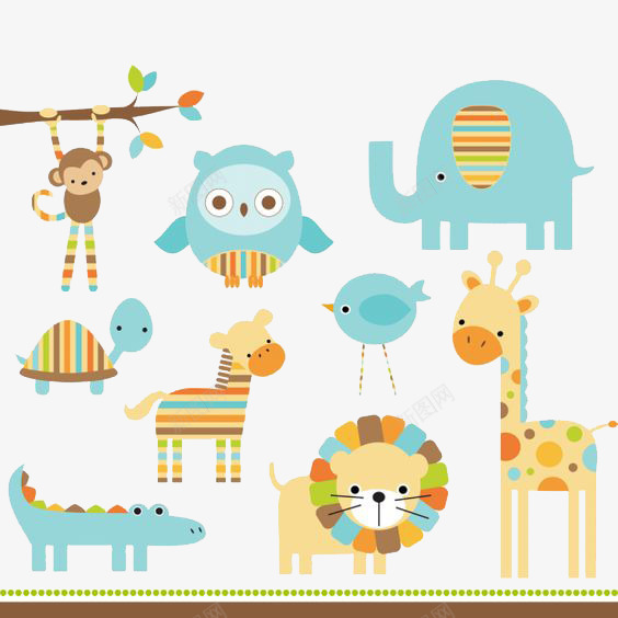 猴子等动物合集psd免抠素材_88icon https://88icon.com 大象 狮子 猴子 鳄鱼