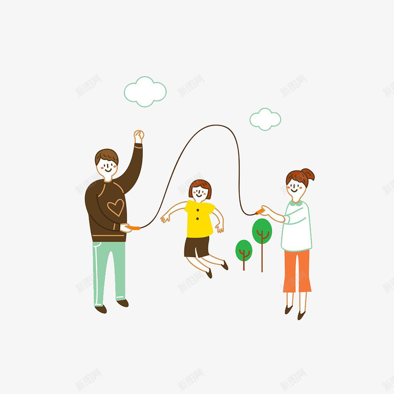 卡通手绘跳绳的一家人png免抠素材_88icon https://88icon.com 卡通手绘 家庭 跳 跳绳 跳绳比赛 蹦跳 运动 锻炼
