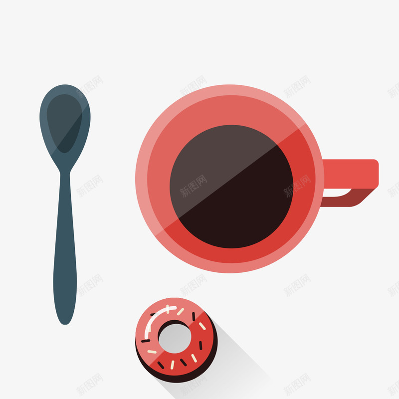 咖啡点心psd免抠素材_88icon https://88icon.com 工作 扁平化咖啡 点心 白领