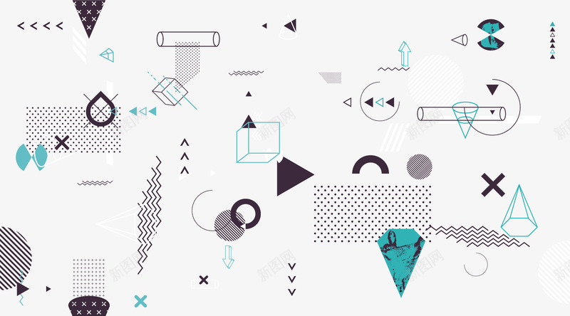 简约孟菲斯风格装饰元素矢量图ai免抠素材_88icon https://88icon.com 几何图形 孟菲斯风格 小清新 简约 装饰图案 矢量图