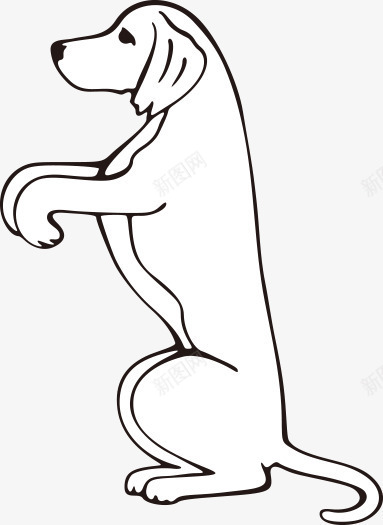 黑白线条小狗png免抠素材_88icon https://88icon.com 卡通小狗 可爱 宠物 小狗 插画 站立小狗 线条 黑白