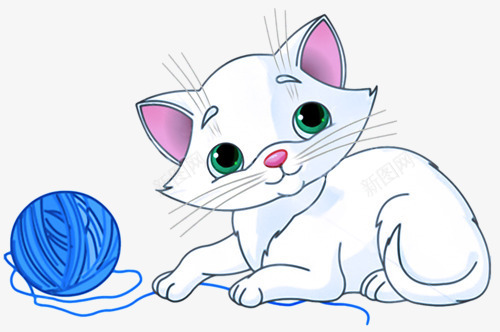 猫咪png免抠素材_88icon https://88icon.com 卡通猫咪 可爱猫咪 小猫 线球