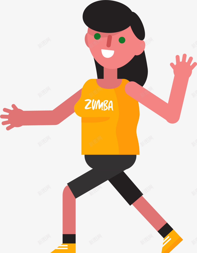 微笑卡通尊巴女生png免抠素材_88icon https://88icon.com zumba 健康 健身房 尊巴 强身健体 运动健身 锻炼 锻炼女生