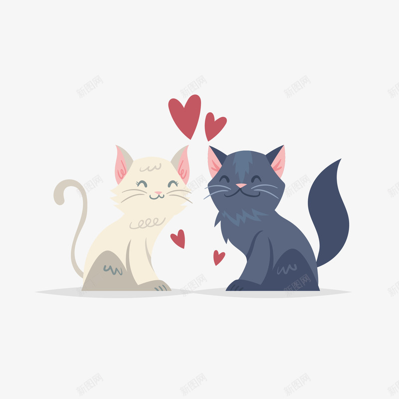 可爱动物小猫咪矢量图eps免抠素材_88icon https://88icon.com 卡通 图案 小清新 小猫咪 彩色 扁平化设计 爱情主题 简约 装饰 矢量图