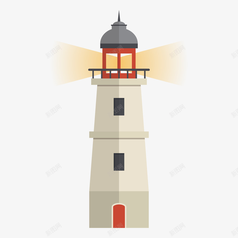 灰色创意灯塔元素矢量图ai免抠素材_88icon https://88icon.com 光芒 创意 卡通插画 发光 旋转 灯光 灰色 质感 矢量图
