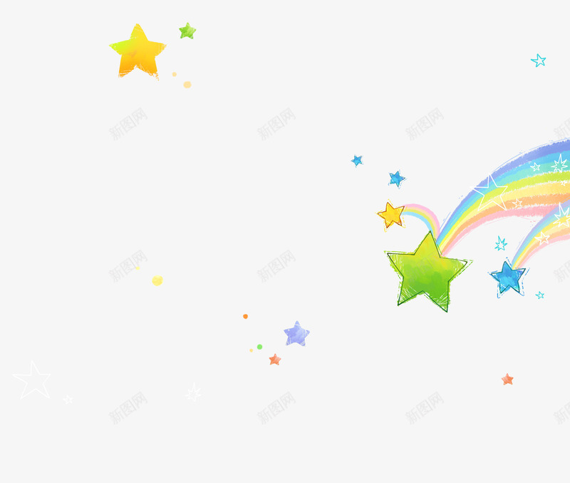 彩虹星星png免抠素材_88icon https://88icon.com 彩虹 彩虹星星 星星