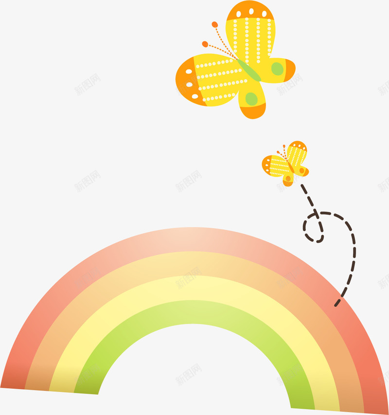 手绘卡通彩虹蝴蝶创意png免抠素材_88icon https://88icon.com 创意 卡通 彩虹 蝴蝶