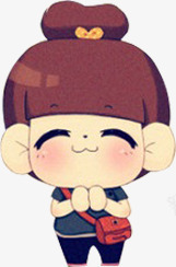 可爱丸子头少女卡通七夕情人节png免抠素材_88icon https://88icon.com 丸子 卡通 可爱 少女 情人
