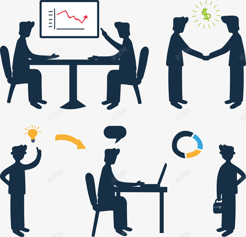 报告演讲商务小人矢量图eps免抠素材_88icon https://88icon.com 业绩分析 创意 合作共赢 商务小人 数据分析 矢量素材 矢量图