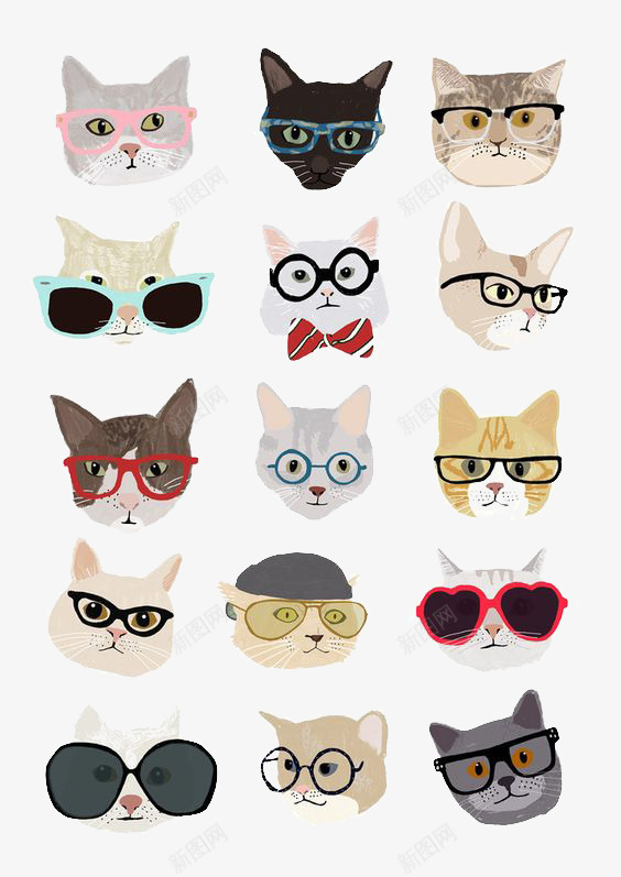 猫咪头像png免抠素材_88icon https://88icon.com 创意 卡通 头像 手绘 插画 文艺 水彩 清新 猫咪