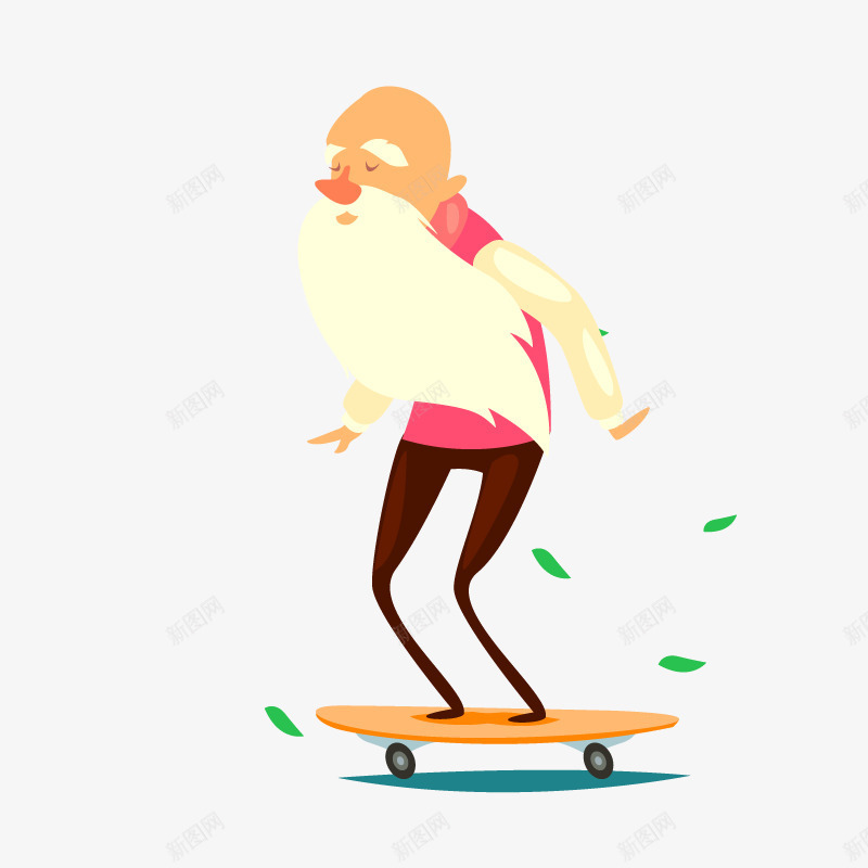 时尚老头png免抠素材_88icon https://88icon.com 娱乐 滑板 老爷爷 运动