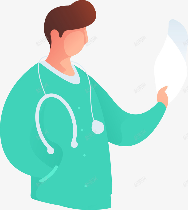 戴听诊器男医生夸张人物插画矢量图eps免抠素材_88icon https://88icon.com 人物 夸张人物 夸张人物插画 戴听诊器男医生 戴听诊器男医生插画 装饰 矢量图