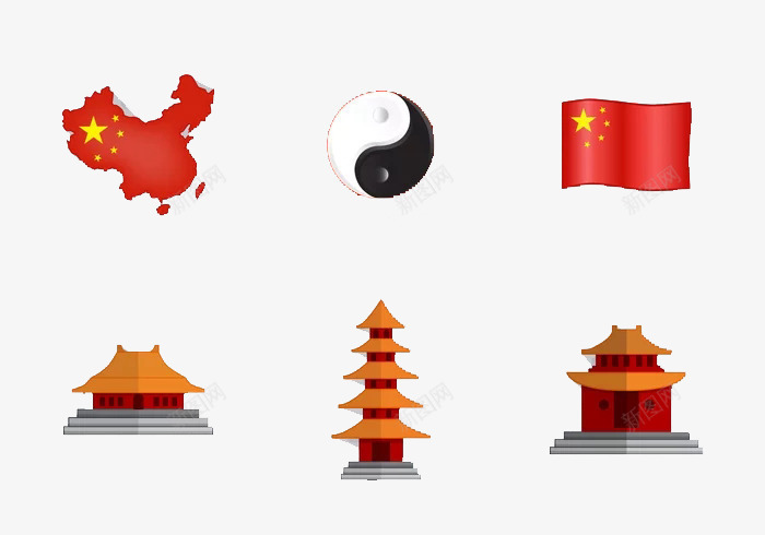 中国文化建筑寺庙png免抠素材_88icon https://88icon.com 中国 合集 国风 建筑 彩色