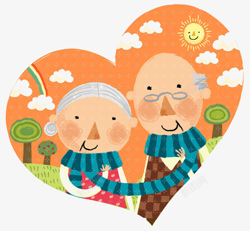 手绘爷爷奶奶爱心插画png免抠素材_88icon https://88icon.com 卡通 彩虹 手绘 爱心