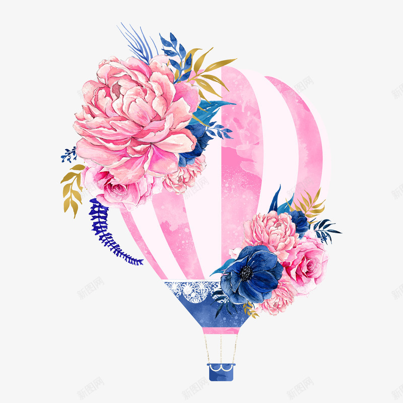 花朵热气球png免抠素材_88icon https://88icon.com 小清新 手绘 文艺 月季 树叶 水彩 热气球 牡丹 玫瑰 空气球 花卉 花朵 英伦风 鲜花