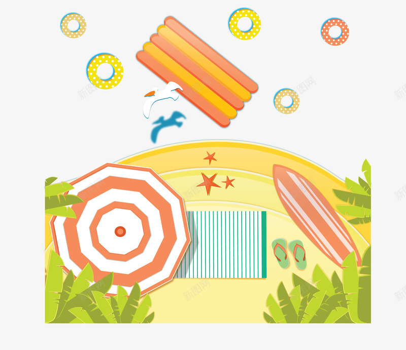 金色沙滩海边度假矢量图ai免抠素材_88icon https://88icon.com 夏季 夏季度假 海边 海边度假 矢量png 金色沙滩 矢量图
