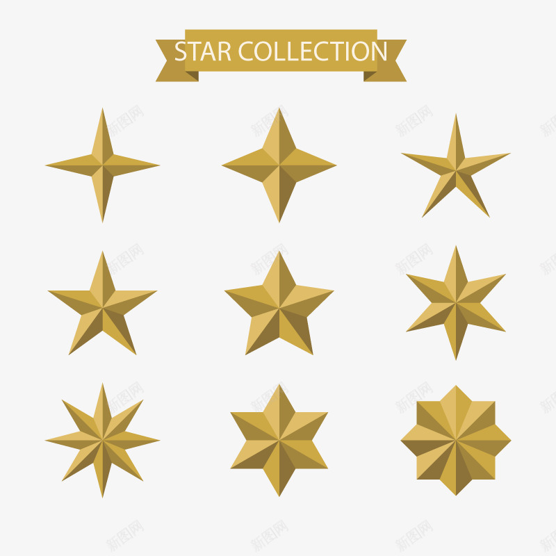 星星合集矢量图ai免抠素材_88icon https://88icon.com 五角星 多角星 星星矢量 黄色 矢量图