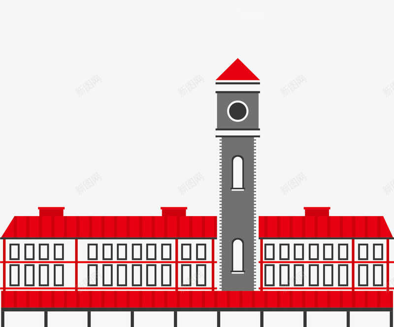 红色别墅房子png免抠素材_88icon https://88icon.com 卡通 城堡 平面 庄园 房屋 欧式建筑 烟囱