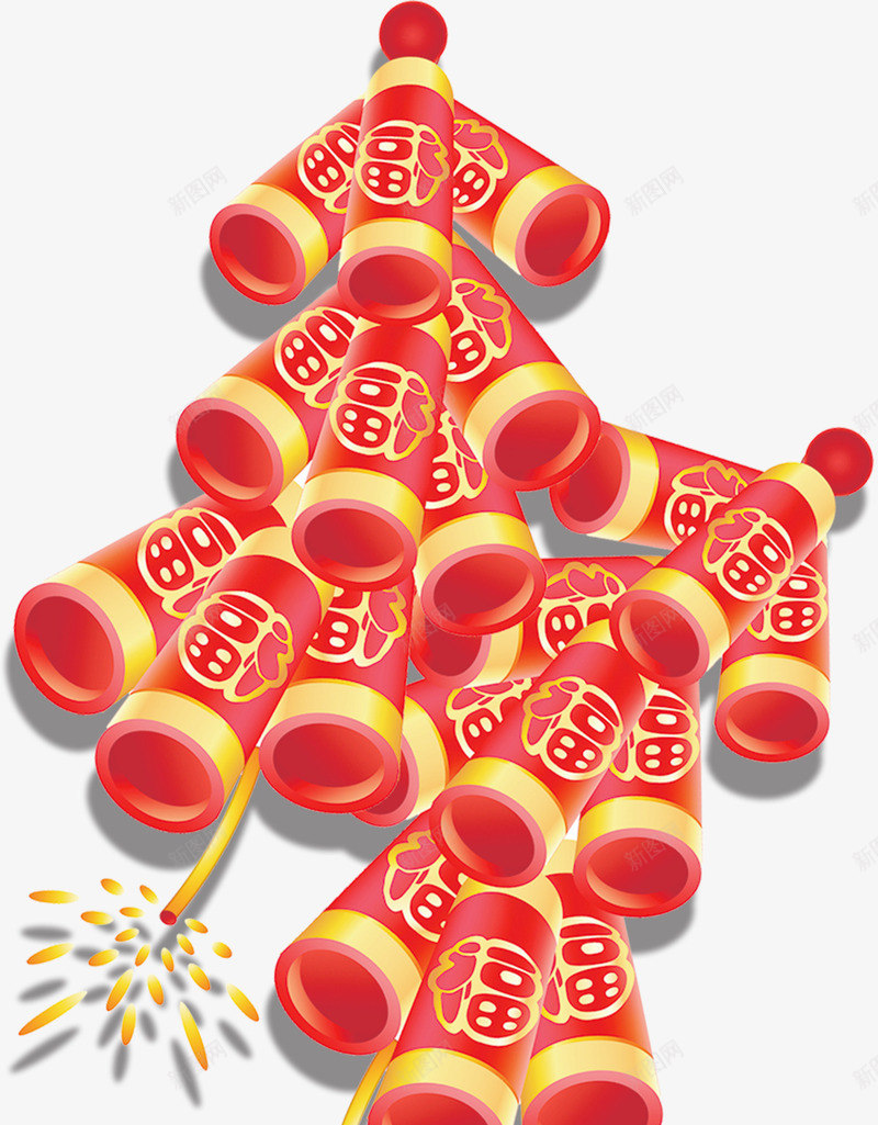 红色中国风福字鞭炮png免抠素材_88icon https://88icon.com 放鞭炮 新年 新春 春节 福字鞭炮 节庆鞭炮