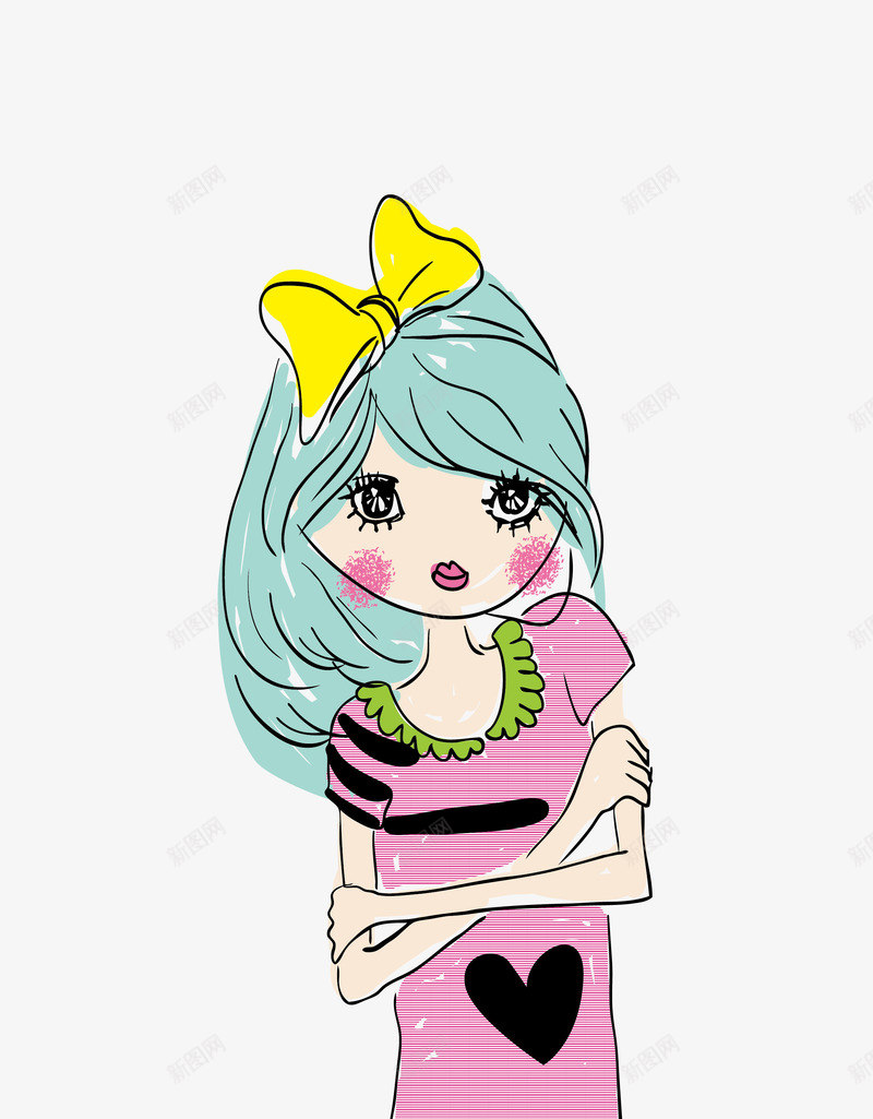 可爱女生矢量图eps免抠素材_88icon https://88icon.com 卡通女生 可爱女生 矢量女生 矢量图
