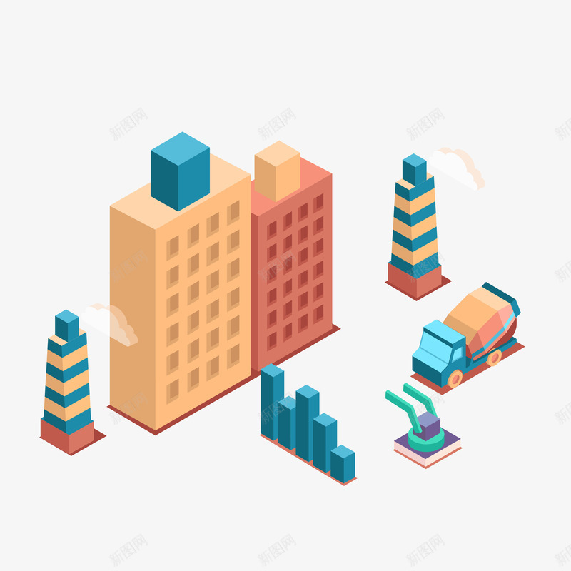 工厂大楼25d立体插画矢量图ai免抠素材_88icon https://88icon.com 25d立体 公司 大厦 工厂 插画 立体 装饰 透视 矢量图