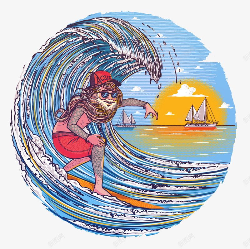 冲浪涂鸦png免抠素材_88icon https://88icon.com Q版 卡通 卡通人物 叛逆 嘻哈 插画 暗黑系 涂鸦 涂鸦主题 潮流 潮牌 美式漫画 美漫 街头涂鸦