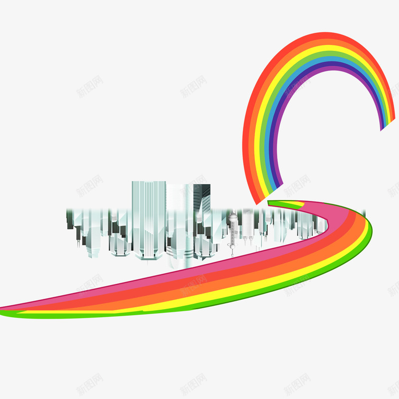 彩虹建筑前行png免抠素材_88icon https://88icon.com 前行 建筑 彩色 彩虹