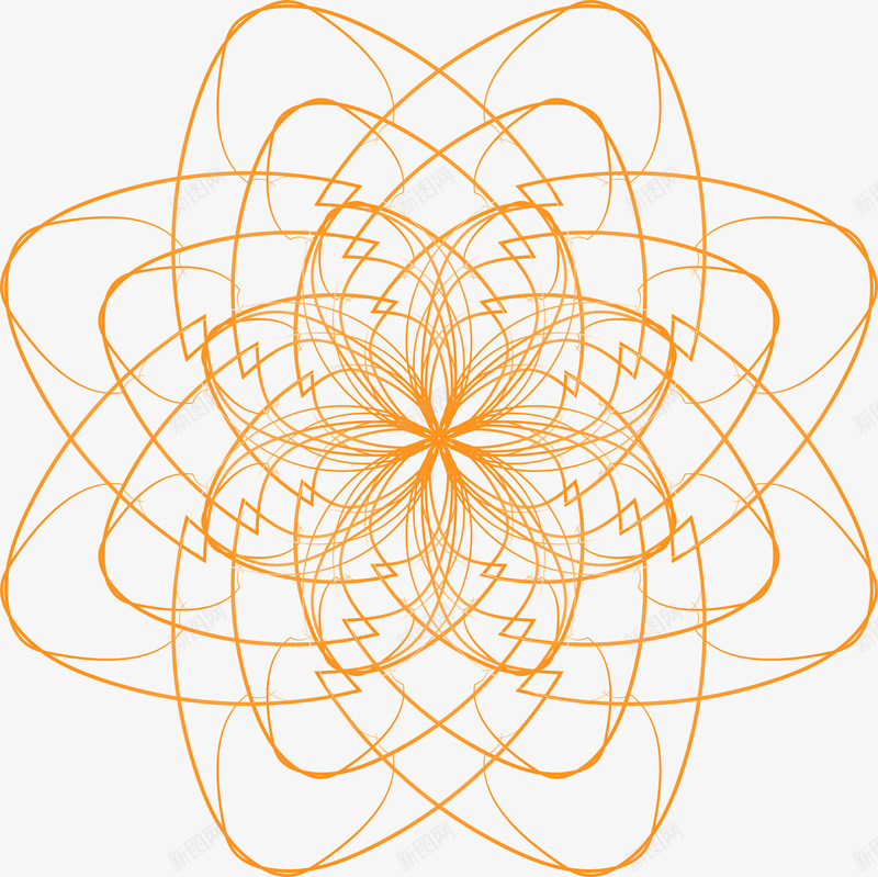 橘色线条花纹矢量图eps免抠素材_88icon https://88icon.com 橘色花纹 矢量素材 线性 线条 矢量图