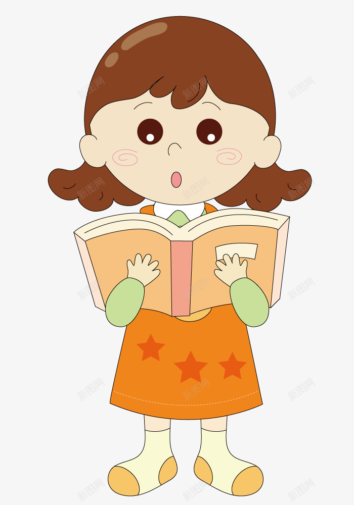 阅读的小女生矢量图ai免抠素材_88icon https://88icon.com 卡通 女孩 学习 手绘 插画 矢量人物 读书 矢量图