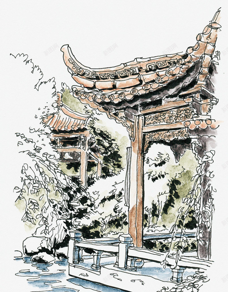 特写古典庭院亭台屋檐png免抠素材_88icon https://88icon.com 从容 古建筑 古式 古韵 山川 庭院 水墨 水墨庭院 特写