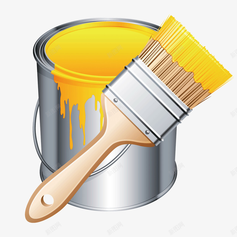油漆刷与油漆桶矢量图ai免抠素材_88icon https://88icon.com 刷子 油漆 油漆桶 矢量图