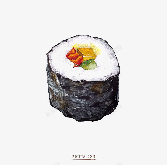紫菜包饭png免抠素材_88icon https://88icon.com 卡通 寿司 手绘 插画 文艺 日式 清新 紫菜包饭 美食 韩式
