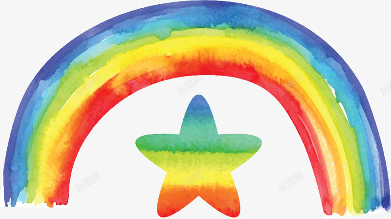手绘彩虹桥和星星矢量图ai免抠素材_88icon https://88icon.com 五角星 彩虹星星 彩虹桥 手绘风 矢量png 雨后彩虹 矢量图