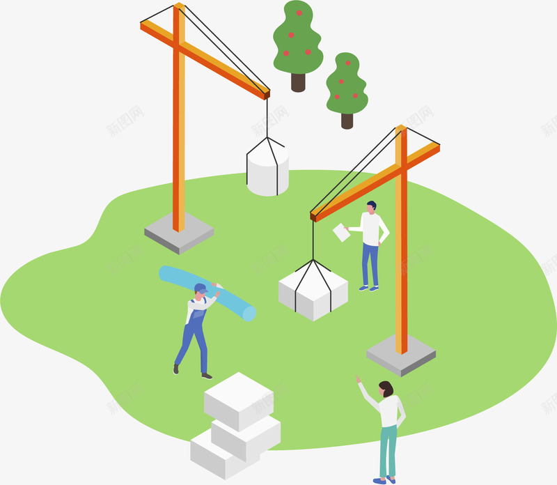 25D工程师测量立体插画矢量图ai免抠素材_88icon https://88icon.com 25D矢量商务插画 25D金融行业 商务插画 工程师测量 科技插画 科技立体插画 矢量图