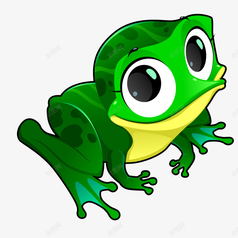 卡通可爱绿色的青蛙png免抠素材_88icon https://88icon.com 动物 卡通 可爱 手绘 森林 贴纸设计 青蛙
