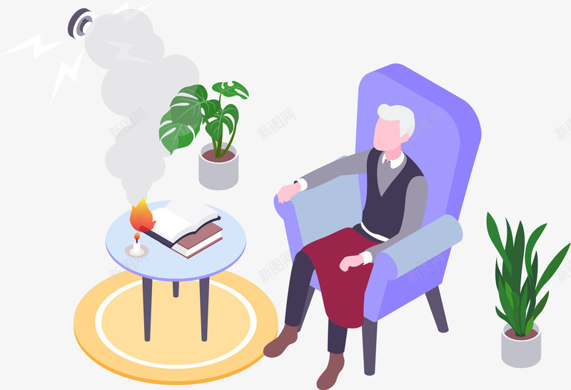 25D男子喝咖啡悠闲插画装饰矢量图ai免抠素材_88icon https://88icon.com 25D插画 家居 家居装饰 智能 渐变立体插画 男子喝咖啡悠闲 矢量图