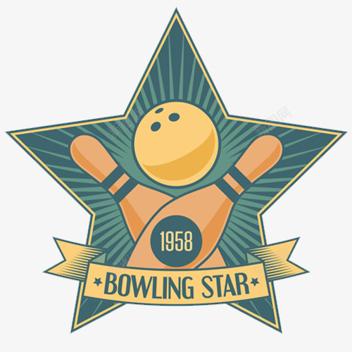 保龄球png免抠素材_88icon https://88icon.com 五角星 休闲娱乐 保龄球 装饰效果 设计图 运动 金色图章