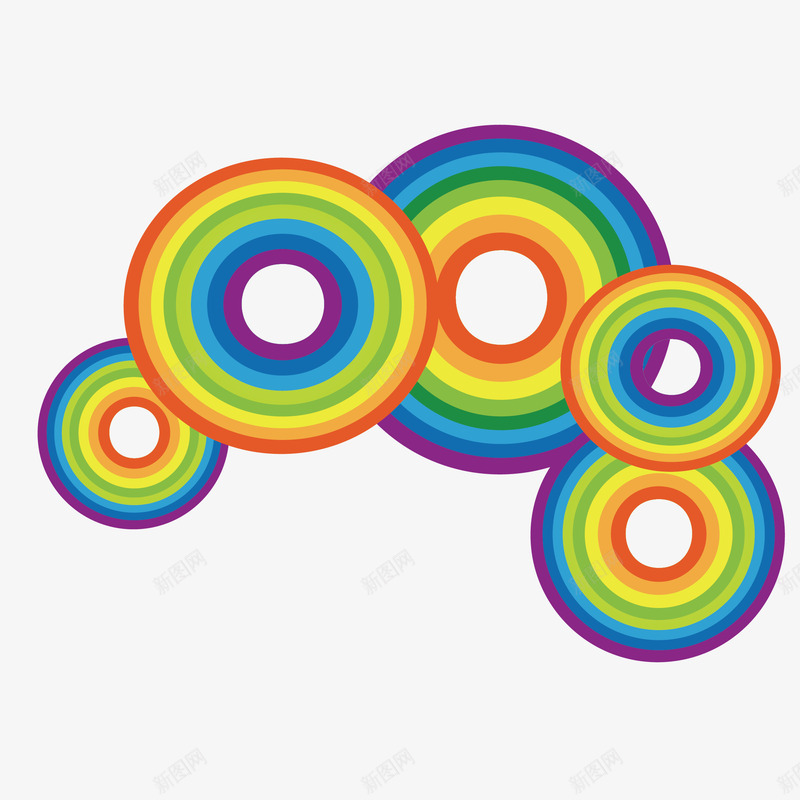 卡通彩虹圆圈简图png免抠素材_88icon https://88icon.com 卡通 圆圈 圆环 彩虹圆圈 手绘图 漂浮 装饰