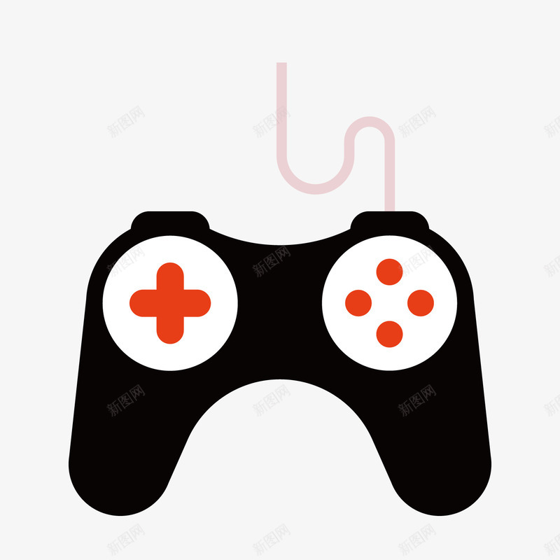 黑色圆弧游戏手柄矢量图ai免抠素材_88icon https://88icon.com 圆弧 娱乐 平面 手柄 按键 游戏 设计 黑色 矢量图