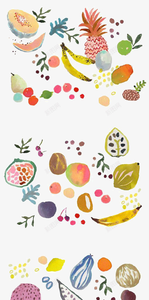 水果png免抠素材_88icon https://88icon.com 卡通 手绘 插画 文艺 木瓜 水果 清新 菠萝 香蕉