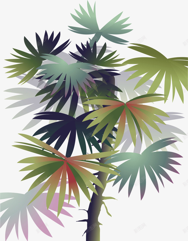 绿色扇子树矢量图ai免抠素材_88icon https://88icon.com 卡通 扇子树 手绘 植物 绿叶 绿植 绿色 矢量图
