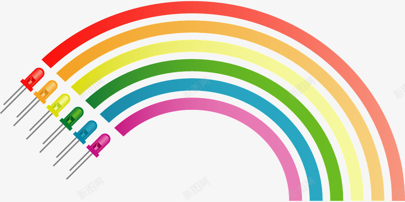 彩色的提示灯png免抠素材_88icon https://88icon.com 彩色 彩虹 提示灯 显示灯