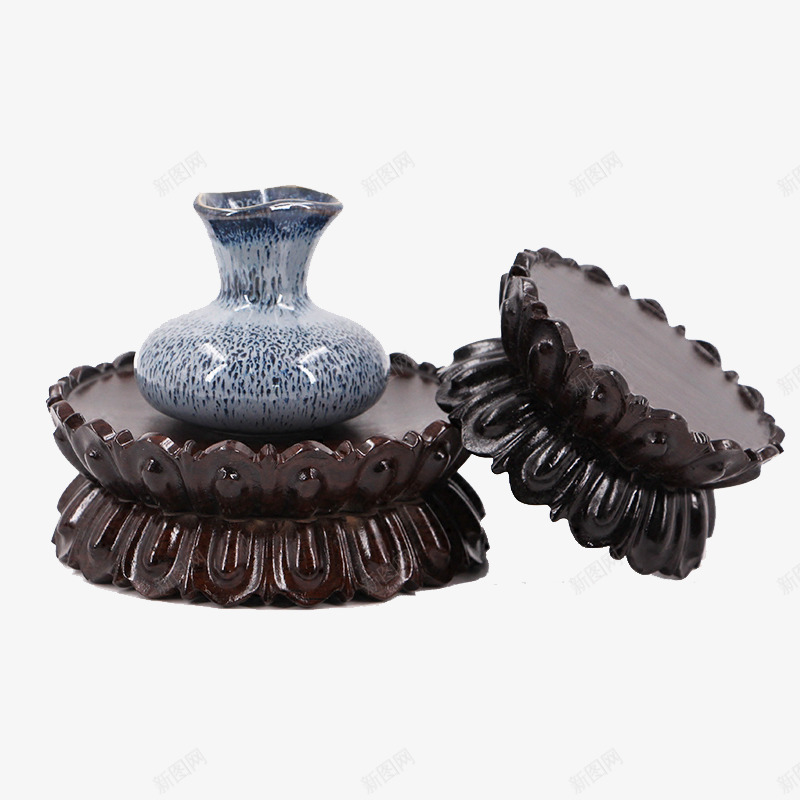 佛像莲花底座png免抠素材_88icon https://88icon.com 产品实物 佛像莲花底座 供奉供佛 实木香炉摆件 花瓶实木台 莲花底座