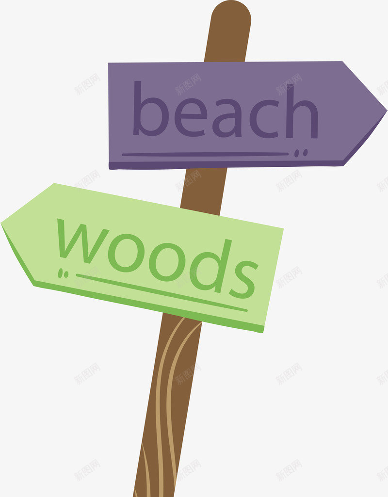 卡通简约指路牌png免抠素材_88icon https://88icon.com 卡通 可爱 度假旅行 指路牌 矢量图案 箭头