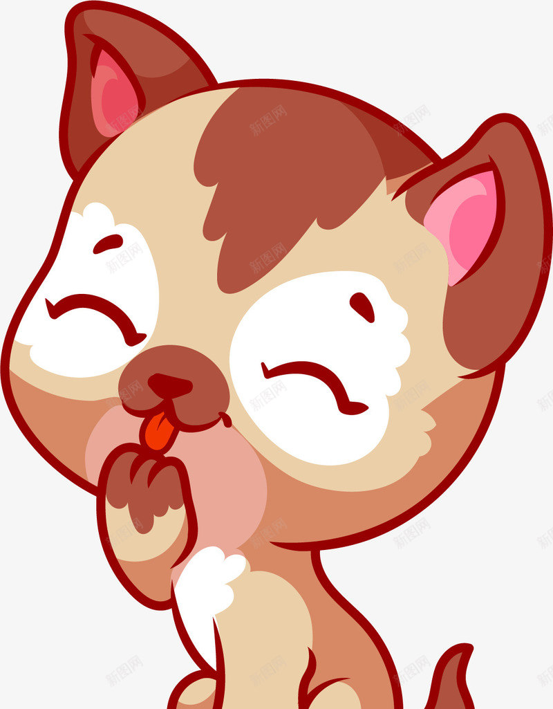 卡通小猫矢量图ai免抠素材_88icon https://88icon.com Q版小猫 卡通小猫 可爱的小猫 矢量图
