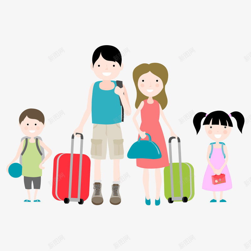 一家人旅游png免抠素材_88icon https://88icon.com 一家人 亲子 人物 卡通人物 插画 旅游