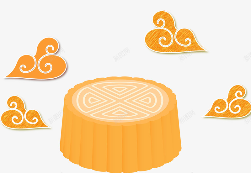 中秋月饼装饰矢量图ai免抠素材_88icon https://88icon.com 中秋节 八月十五 月饼 矢量月饼 祥云 装饰图案 矢量图