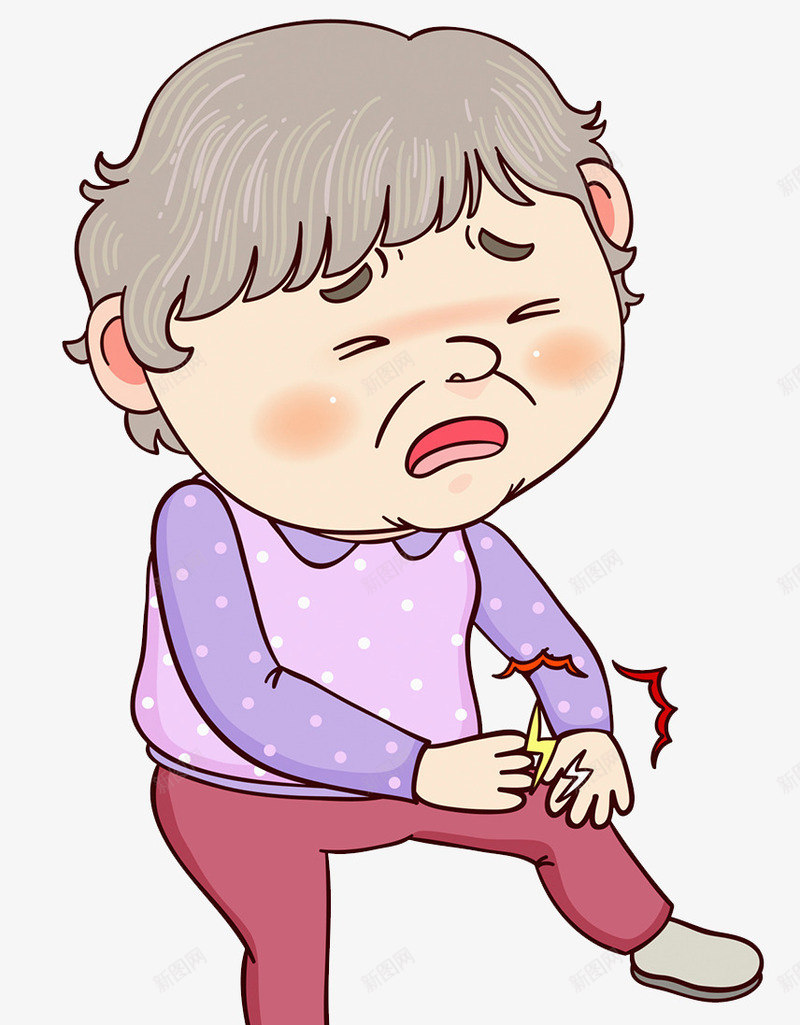 老年人关节炎插画png免抠素材_88icon https://88icon.com 关节炎 插画 疼痛 老年人 膝盖