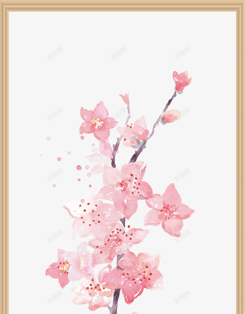 创意水彩清新花卉装饰插画png免抠素材_88icon https://88icon.com 北欧装饰 客厅装饰 无框画 水彩 水彩花卉 清新花卉 餐厅装饰画